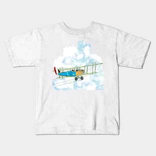 Old Airplane in the blue sky Kids T-Shirt